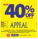 Appeal - 40% off on most items