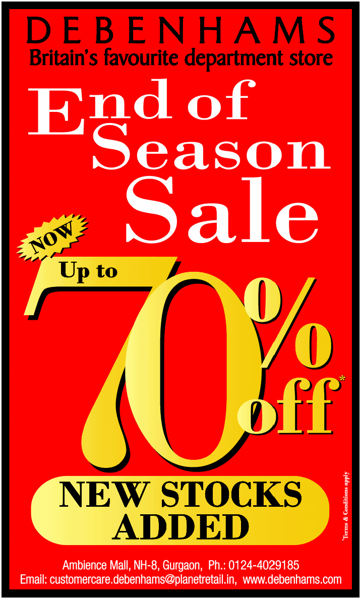 Debenhams - Upto 70% off  New Delhi | SaleRaja