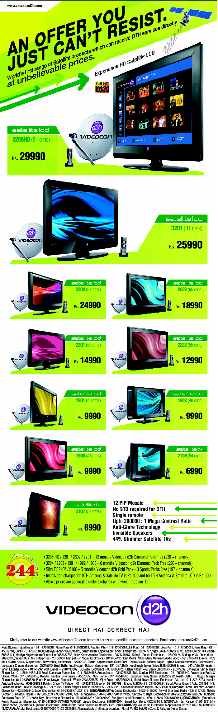 Videocon - TV + DTH Offers
