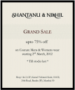 Shantanu & Nikhil - Grand Sale - Upto 75% Off