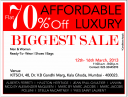 Biggest Sale - Flat 70% Off