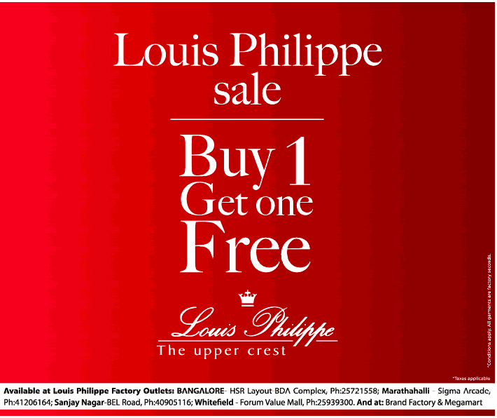 Loius Philippe Factory Sale - Buy 1 Get 1 Free / Bangalore | SaleRaja