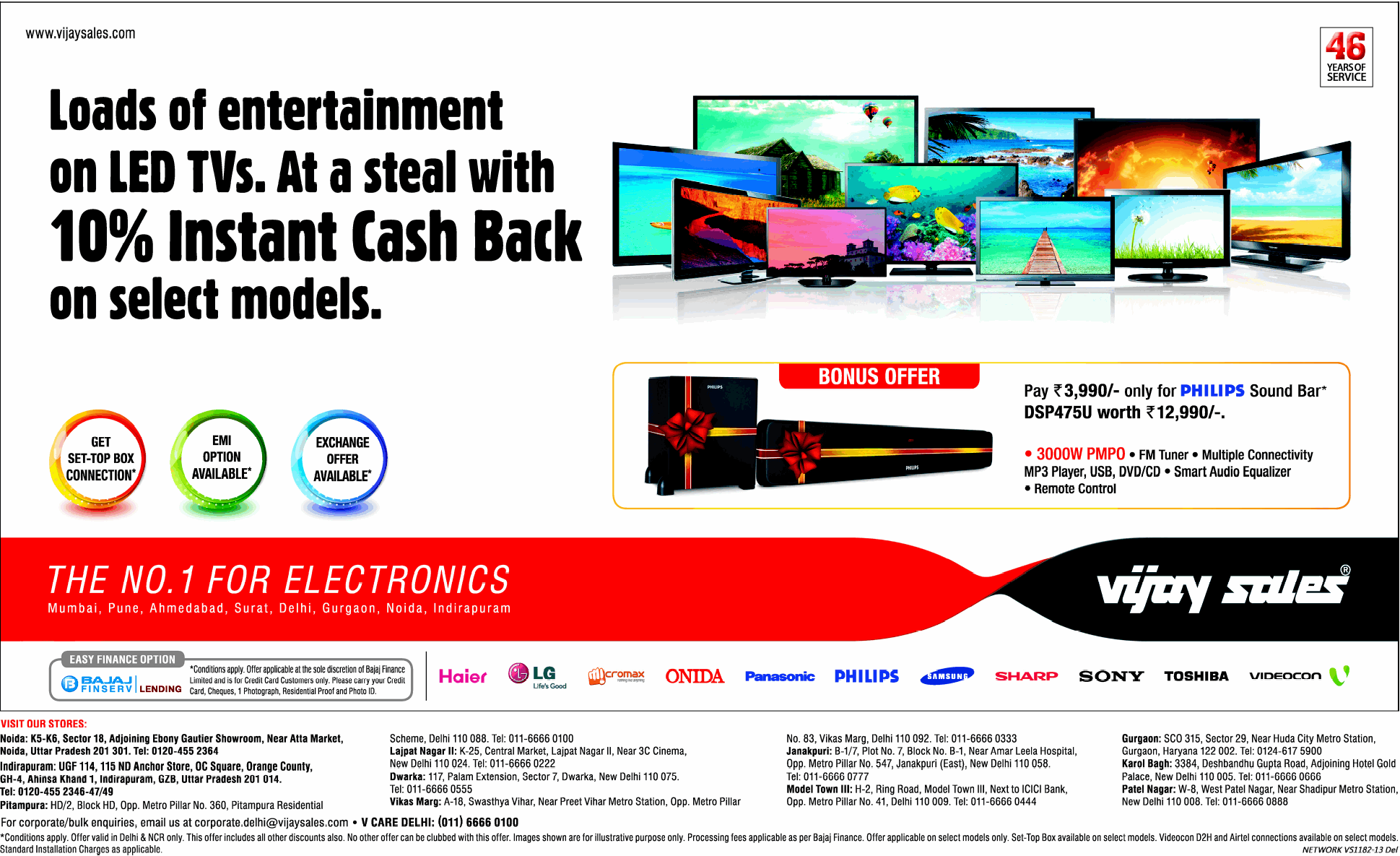 Vijay Sales Offers on LED TVs / New Delhi SaleRaja