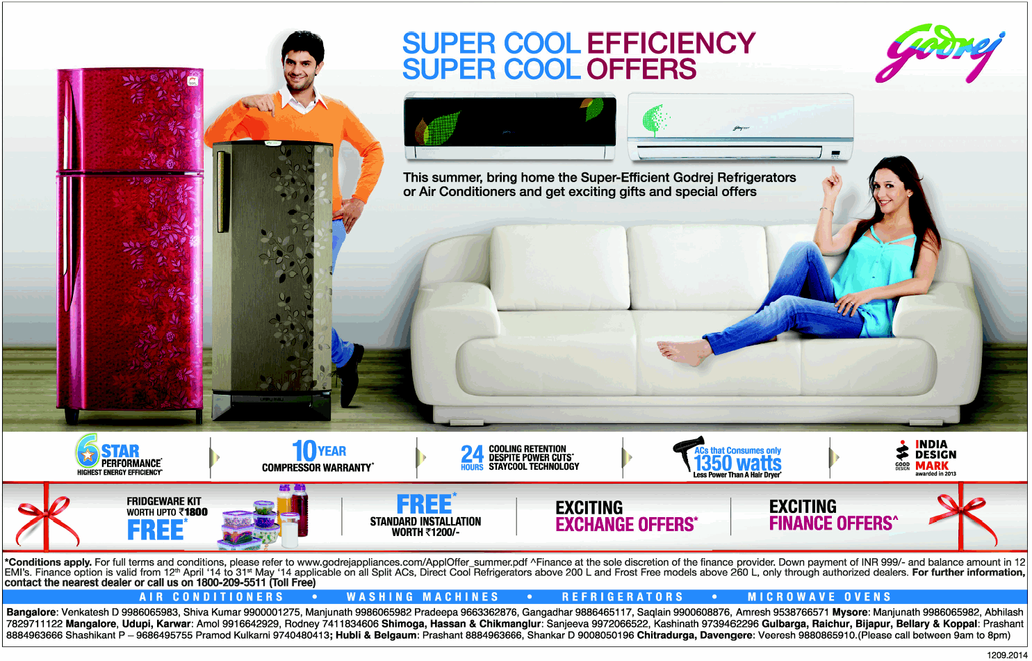 Godrej Refrigerators Super Cool Offers / Mumbai, New Delhi, Bangalore