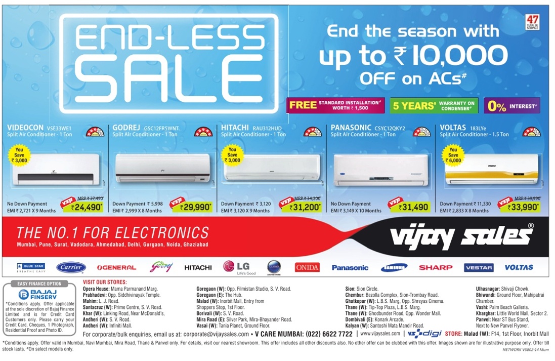 Vijay Sales Offers on AC & Refrigerators / Mumbai SaleRaja