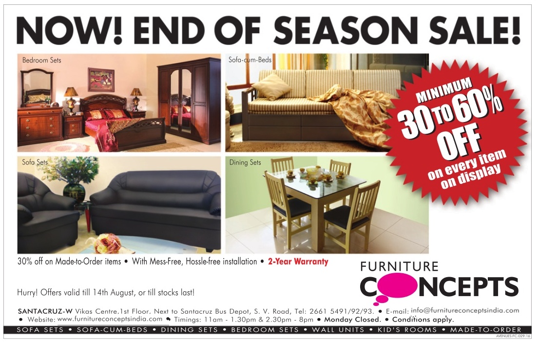 Furniture Concepts 30 50 off / Mumbai SaleRaja