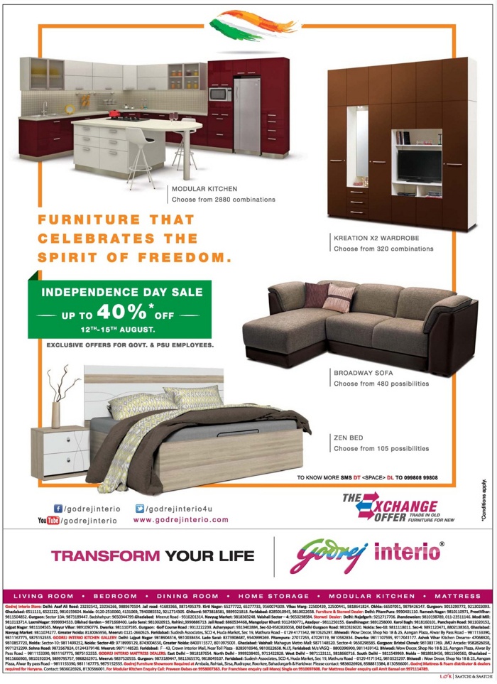 Godrej Interio The Great Indian Furniture Fest / New Delhi SaleRaja