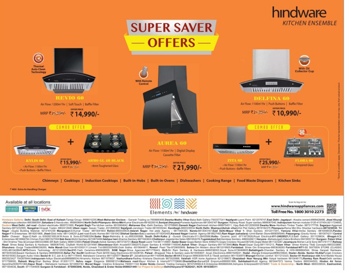 Hindware Kitchen Appliances Super Saver Offers / Mumbai, New Delhi