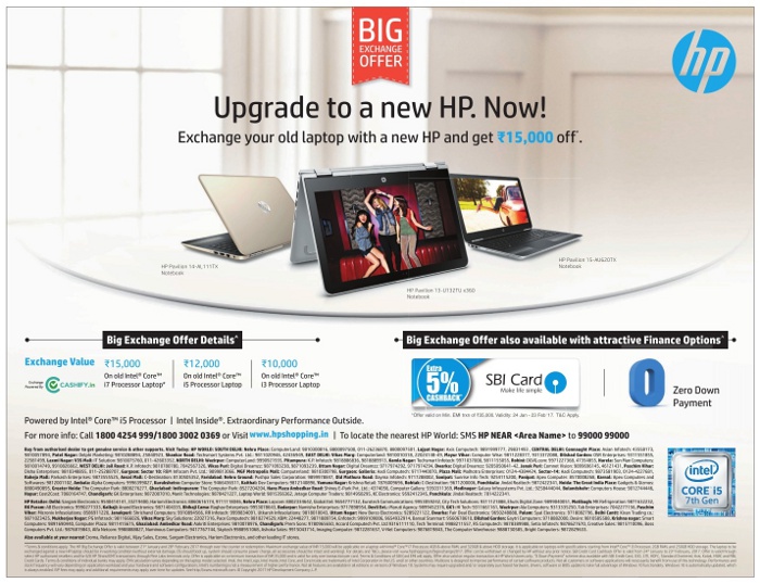HP Laptop Irresistible Offers / Mumbai, New Delhi, Bangalore SaleRaja