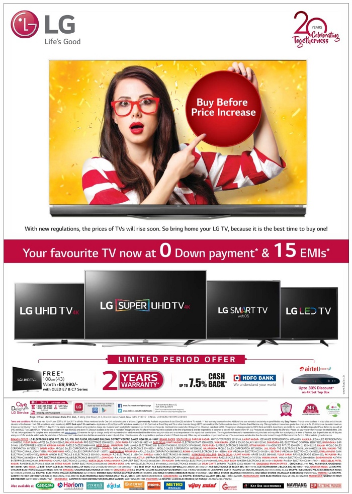 LG Smart TV Smartest Celebration Offers / Mumbai, New Delhi