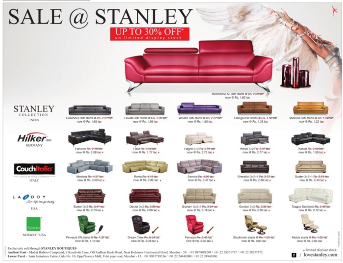 Sofas Stanley Sale / Mumbai, New Delhi, Bangalore SaleRaja